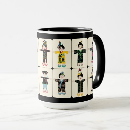 Mah Jongg Dolls Tasse (VorderseiteRechts)