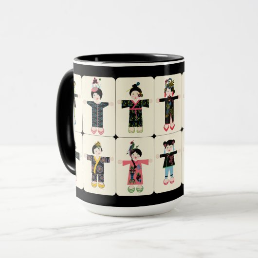 Mah Jongg Dolls Tasse (Vorderseite Links)