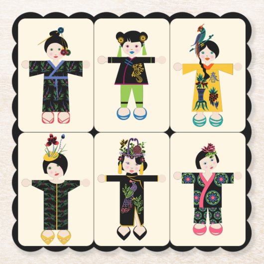 Mah Jongg Dolls Untersetzer (Vorderseite)