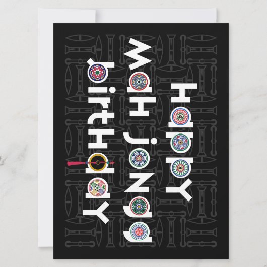 Mah Jongg Dots Birthday Karte (Vorderseite)