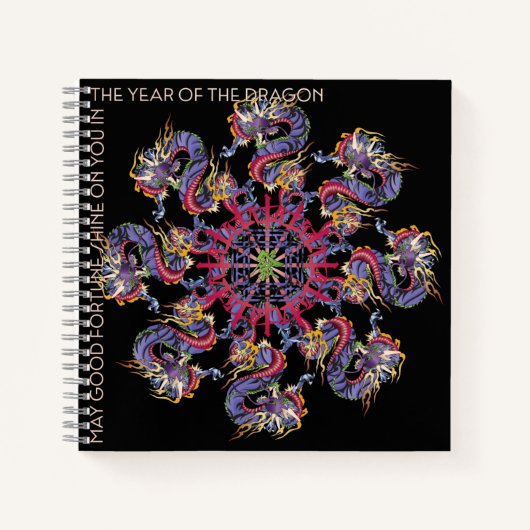 Mah Jongg Dragon Jahr-Notebook Notizblock (Vorderseite)