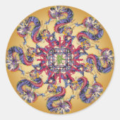 Mah Jongg Dragon Jahr Stickers (Vorderseite)