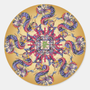 Mah Jongg Dragon Jahr Stickers