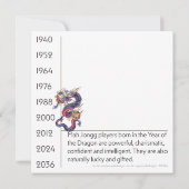 Mah Jongg Dragon Year Flat Card Einladung (Rückseite)