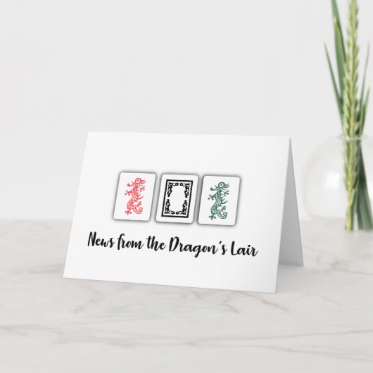 Mah Jongg Dragons Note Card (Vorderseite)