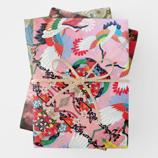 Mah Jongg Egrets, Positano und Fleuresse Geschenkpapier Set (Beispiel)