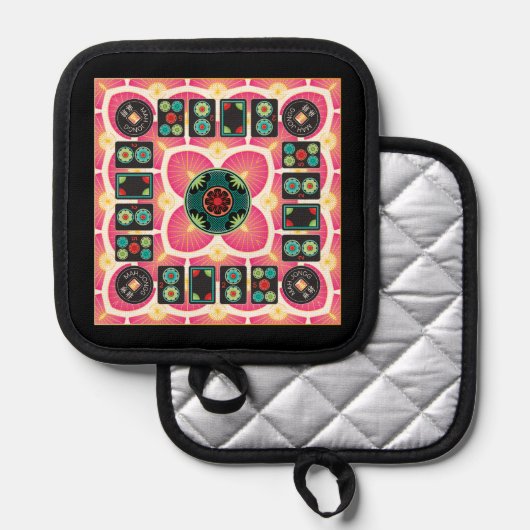 Mah Jongg Fan 2025 Pot Holder Topflappen (Vorderseite/Rückseite)