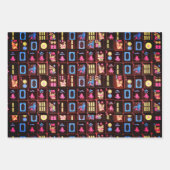 Mah Jongg Farbfliesen-Wrapping-Papier Geschenkpapier Set (Vorderseite 3)