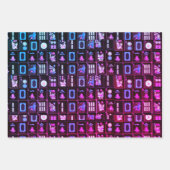 Mah Jongg Farbfliesen-Wrapping-Papier Geschenkpapier Set (Vorderseite 2)