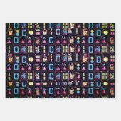 Mah Jongg Farbfliesen-Wrapping-Papier Geschenkpapier Set (Vorderseite)