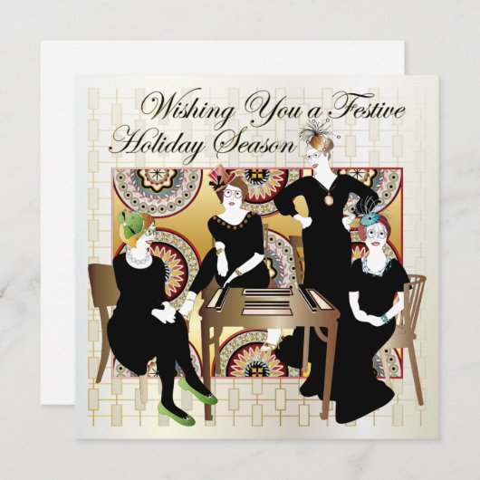 Mah Jongg Festive Flat Card (Vorne/Hinten)