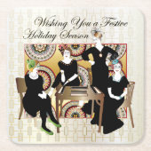 Mah Jongg Festive Rechteckiger Pappuntersetzer (Vorderseite)