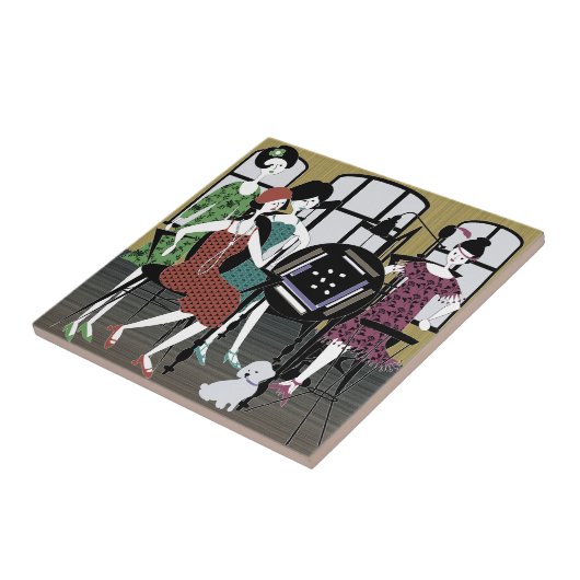 Mah Jongg Flappers Dog Tile Fliese (Seite)