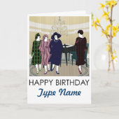 Mah Jongg Flappers Lounge Geburtstagskarte Karte (Gelbe Blume)