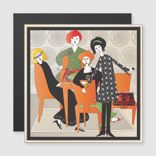 Mah Jongg Game Flat Magnet (Vorne/Hinten)