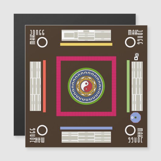 Mah Jongg Game Magnet Card (Vorne/Hinten)