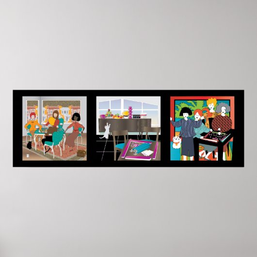 Mah Jongg Game Night Cats Poster (Vorne)