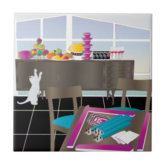 Mah Jongg Game Night Tile Fliese (Vorderseite)