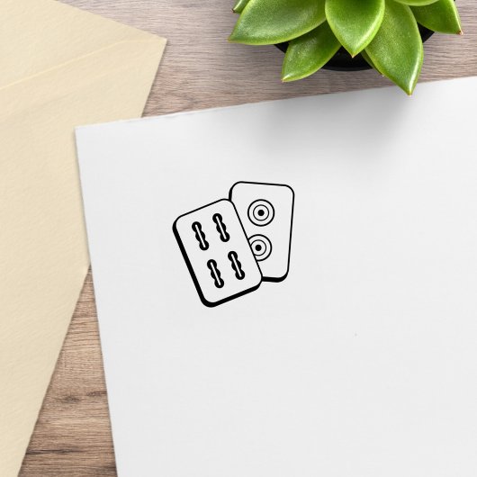 Mah-Jongg Game Tiles 1x1 Gummistempel