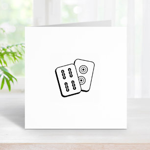 Mah-Jongg Game Tiles 1x1 Gummistempel