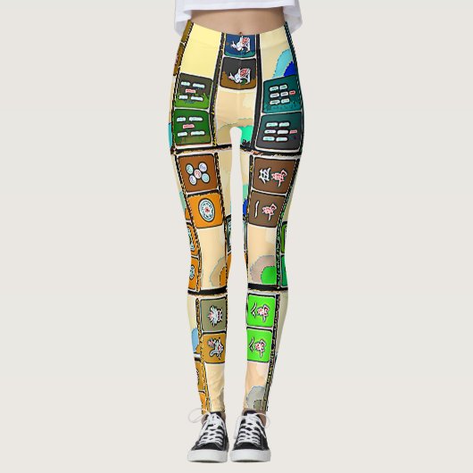 Mah Jongg Graphic Tiles Leggings (Vorderseite)