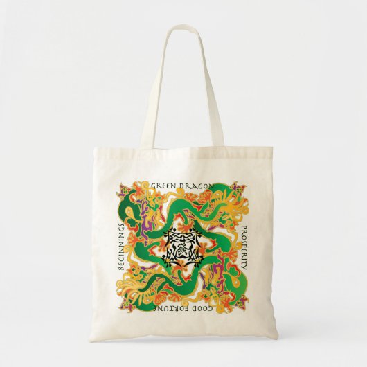 Mah Jongg Green Dragon Bag Tragetasche (Vorne)