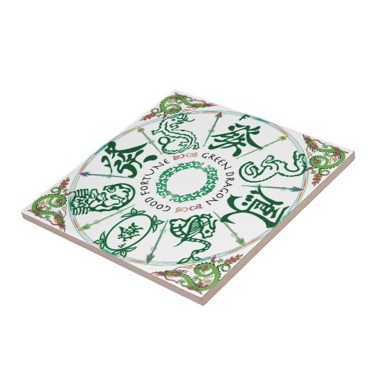Mah Jongg Green Dragon Tile Fliese (Seite)