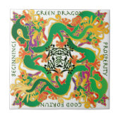 Mah Jongg Green Dragon Tile Fliese (Vorderseite)