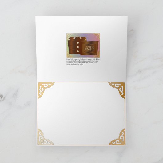 Mah Jongg Green Table Card Dankeskarte (Innenseite)