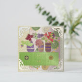 Mah Jongg Green Table Flat Card Einladung (Stehend Vorderseite)