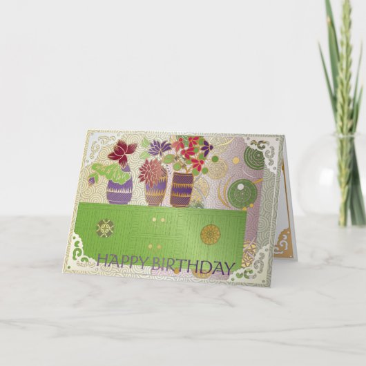 Mah Jongg Green Table Geburtstagkarte Dankeskarte (Vorderseite)