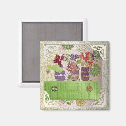 Mah Jongg Green Table Magnet (Vorderseite/Rückseite)