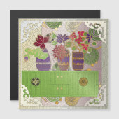 Mah Jongg Green Table Magnet Card (Vorne/Hinten)
