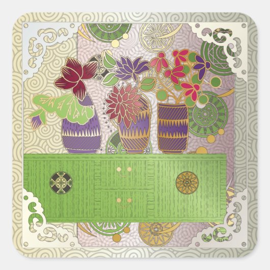 Mah Jongg Green Table Stickers (Vorderseite)