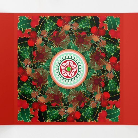 Mah Jongg Greetings Dreifach Gefaltete Karte (Innenseite Mitte)