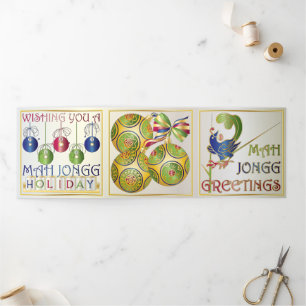 Mah Jongg Greetings Dreifach Gefaltete Karte