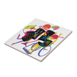 Mah Jongg Happy Dance White Tile Fliese