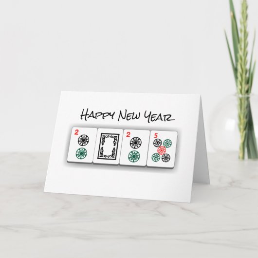 Mah Jongg Happy New Year Card Karte (Vorderseite)