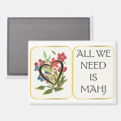 Mah Jongg Heart Magnet (Vorderseite/Rückseite)