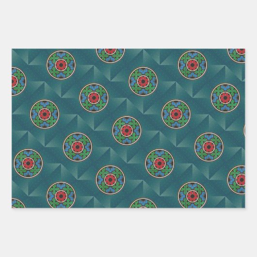 Mah Jongg Holiday Wrapping Paper Geschenkpapier Set (Vorderseite)