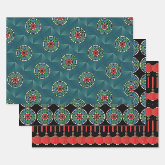 Mah Jongg Holiday Wrapping Paper Geschenkpapier Set (Set)