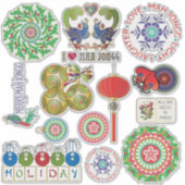Mah Jongg Holidays Vinyl Stickers Aufkleber (Vorderseite)