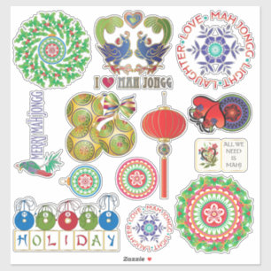 Mah Jongg Holidays Vinyl Stickers Aufkleber
