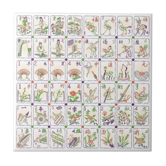 Mah Jongg Honor Tiles Tile Fliese (Vorderseite)