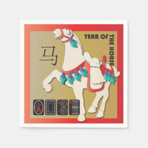 Mah Jongg Horse Napkins Serviette