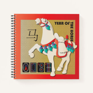 Mah Jongg Horse Notebook Notizblock