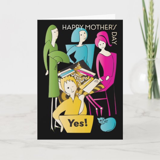 Mah Jongg Jahr Mother Card Dankeskarte (Vorderseite)