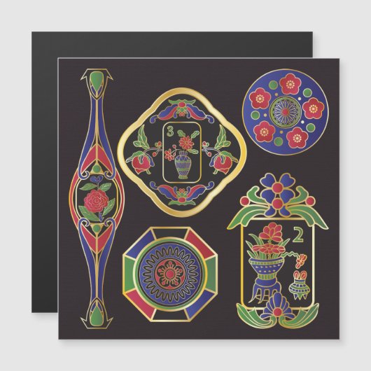 Mah Jongg Jewelry Magnet Card (Vorne/Hinten)
