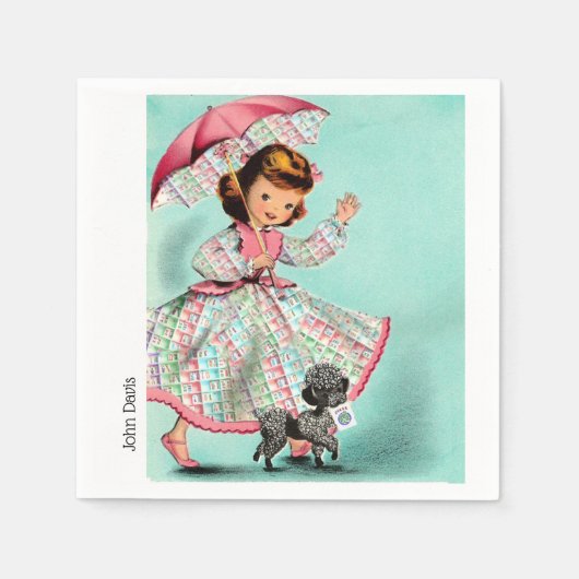 Mah Jongg Joker Poodle Napkins Serviette (Vorderseite)