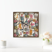 Mah Jongg Joker Quadratische Wanduhr (Zuhause)